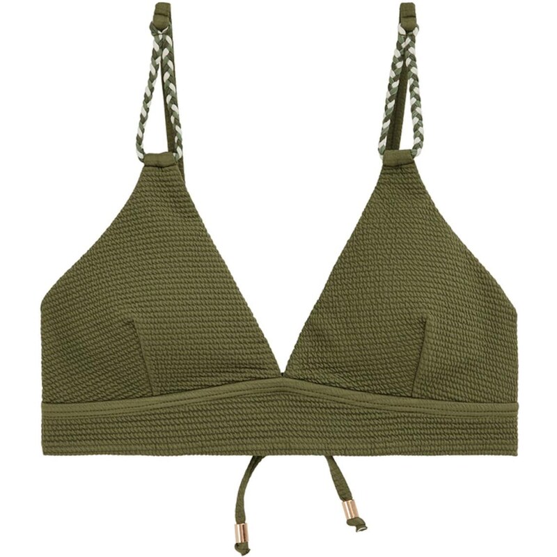 WE Fashion Bikinový top olivová / trstinová / biela 67752870