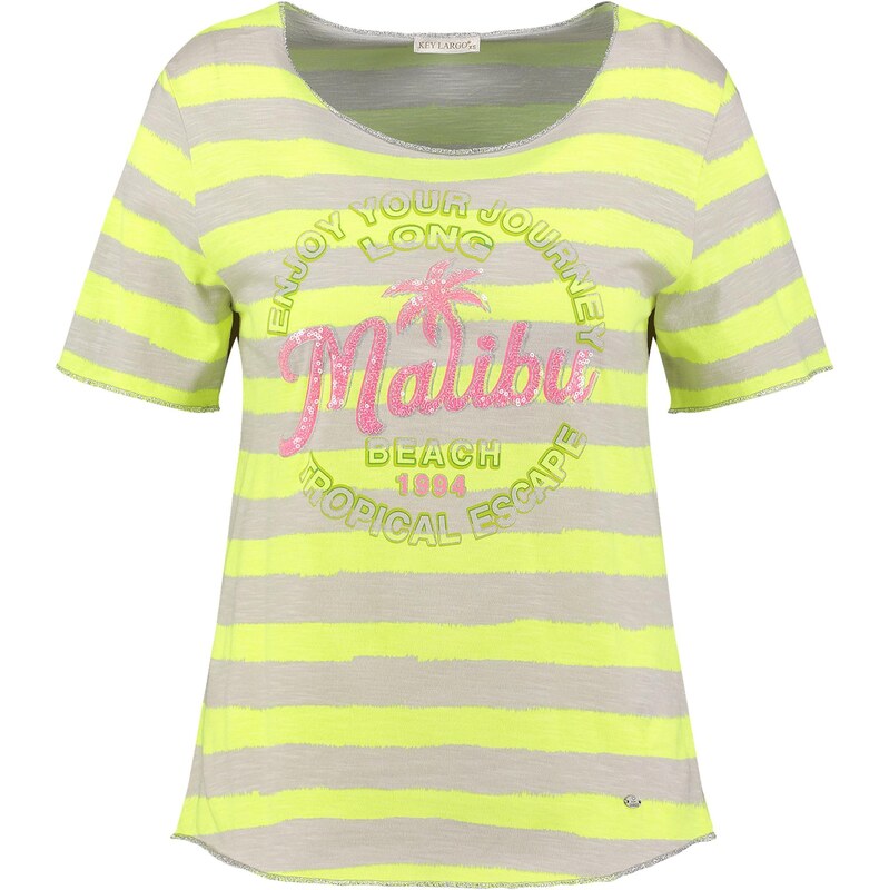 Key Largo Tričko Malibu neónovo žltá / sivá melírovaná / tmavozelená / 67752875