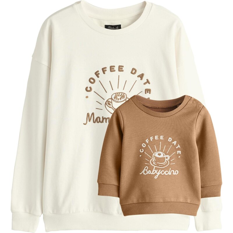 Next Mikina krémová / tmavobéžová 67752951