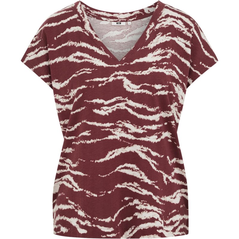 WE Fashion Tričko tmavočervená / biela 67753056