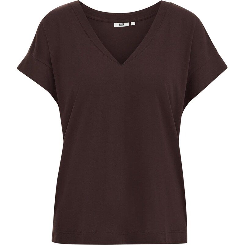 WE Fashion Tričko tmavohnedá 67753074