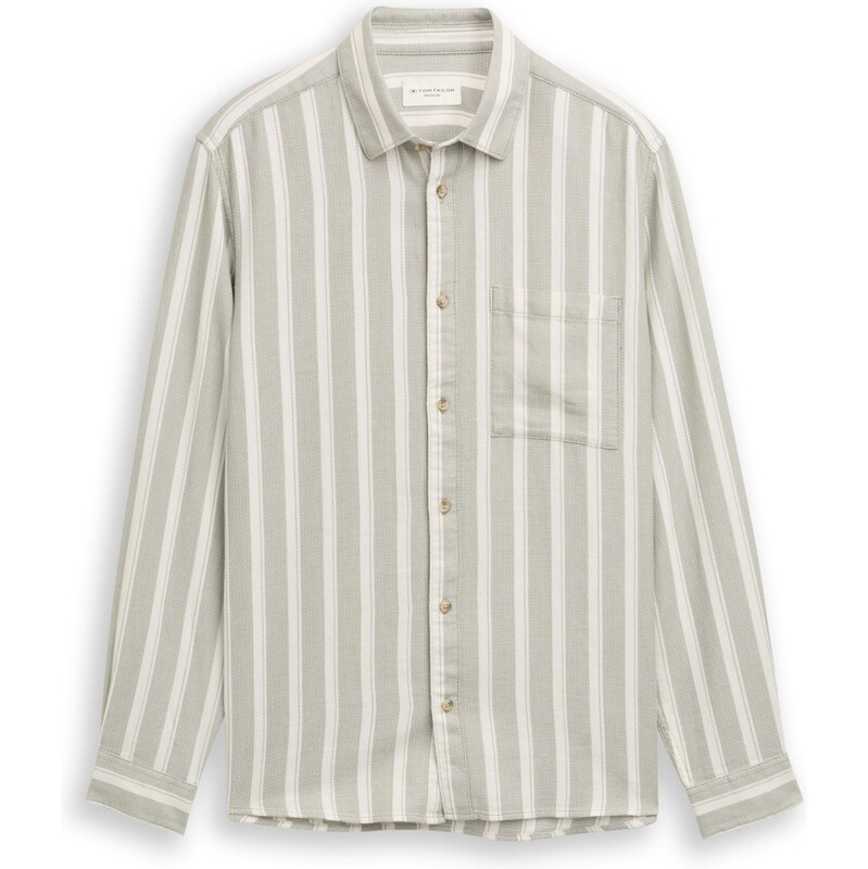 TOM TAILOR Košeľa sivá / biela 67753095
