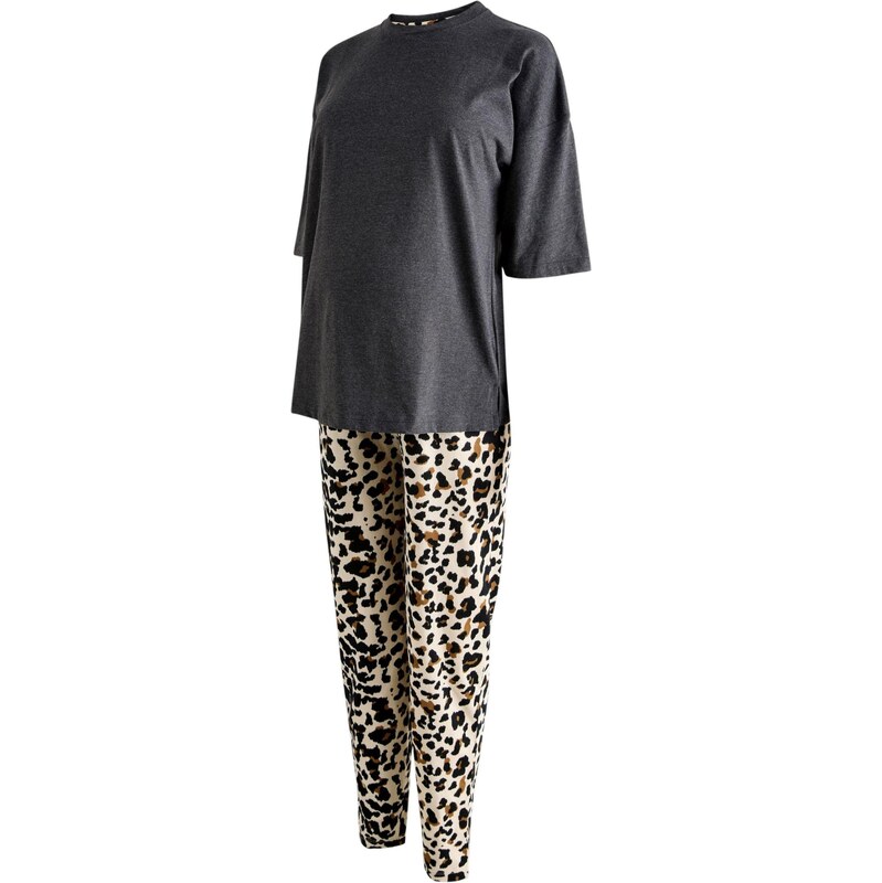 Next Pyžamo svetlobéžová / hnedá / tmavosivá / čierna 67753120