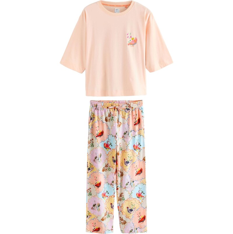 Next Pyžamo svetlomodrá / žltá / oranžová / marhuľová 67753128