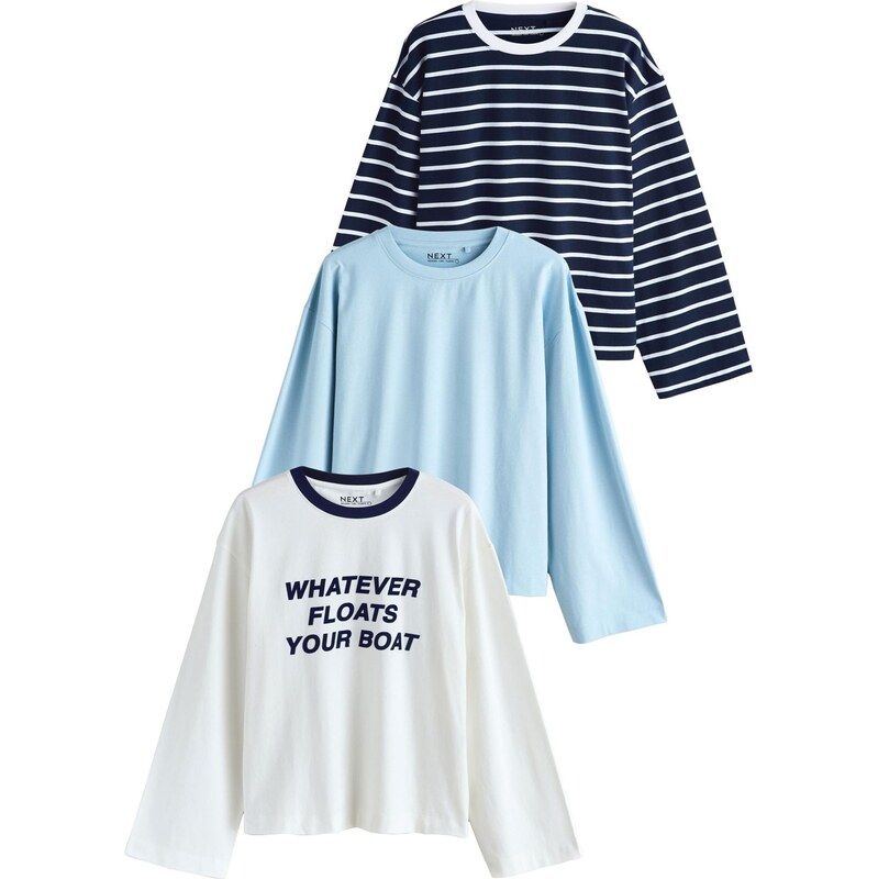 Next Tričko námornícka modrá / svetlomodrá / biela 67753143