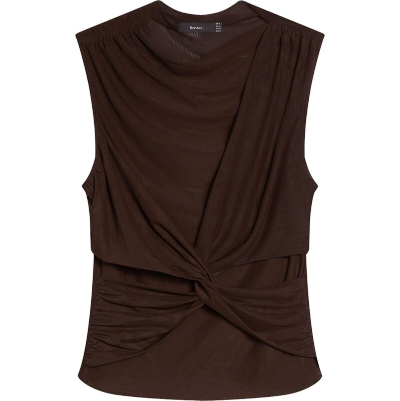 Bershka Top hnedá 67753180