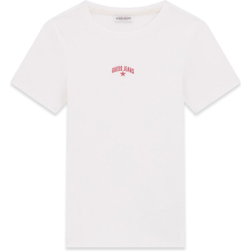 GUESS JEANS Tričko červená / biela 67753212