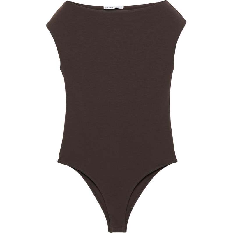 Pull&Bear Košeľové body čokoládová 67753314