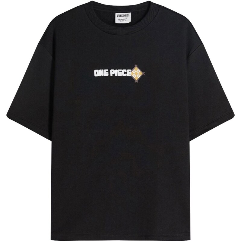 Bershka Tričko farby bahna / čierna / biela 67753306