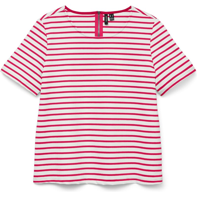 VERO MODA Tričko VMABBY fuksia / biela 67753325