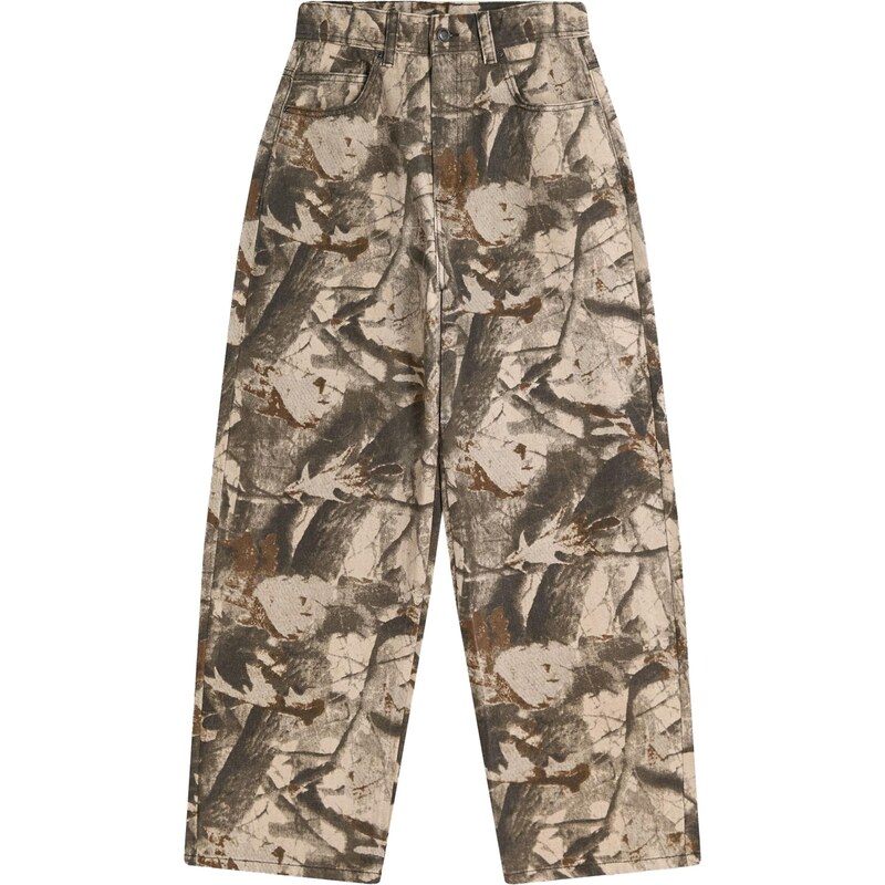 Bershka Nohavice béžová / svetlohnedá / olivová 67753357