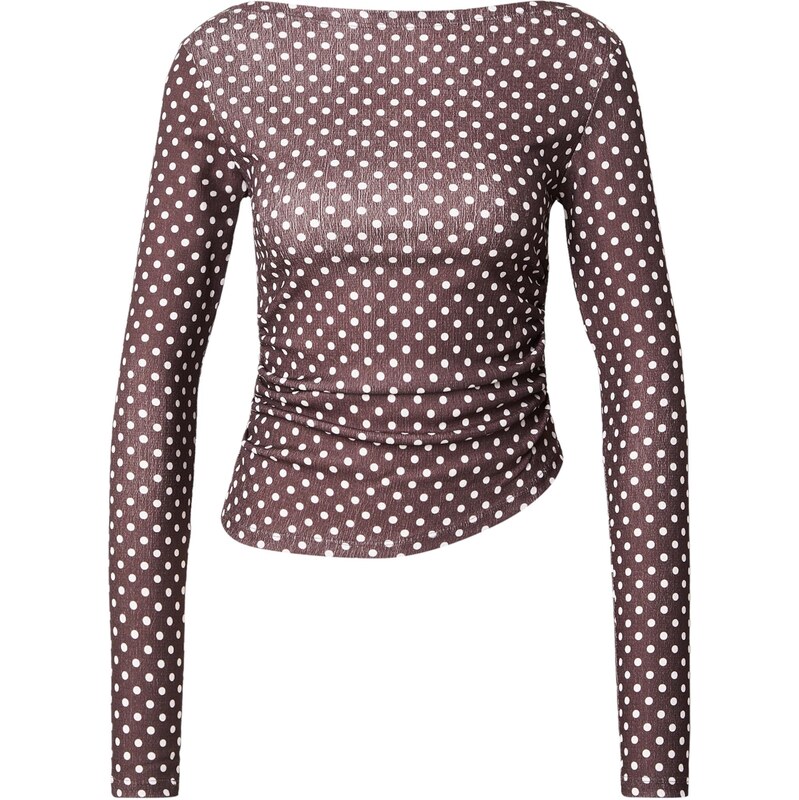 ABOUT YOU Tričko Halvar hnedá / biela 67753515