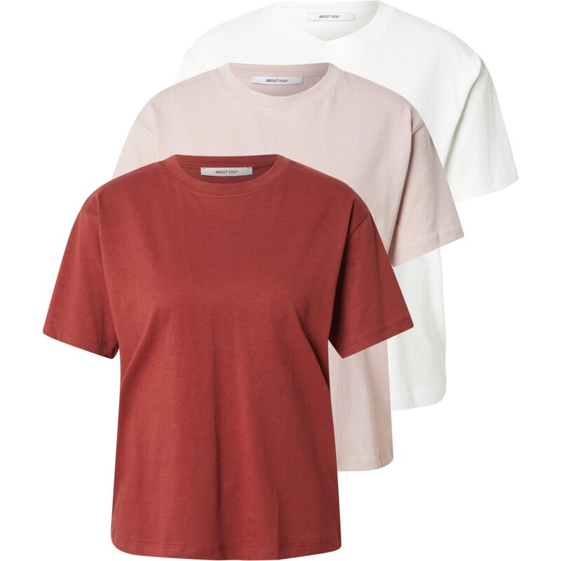 ABOUT YOU Tričko Astrid orgovánová / hrdzavo červená / biela 67753533