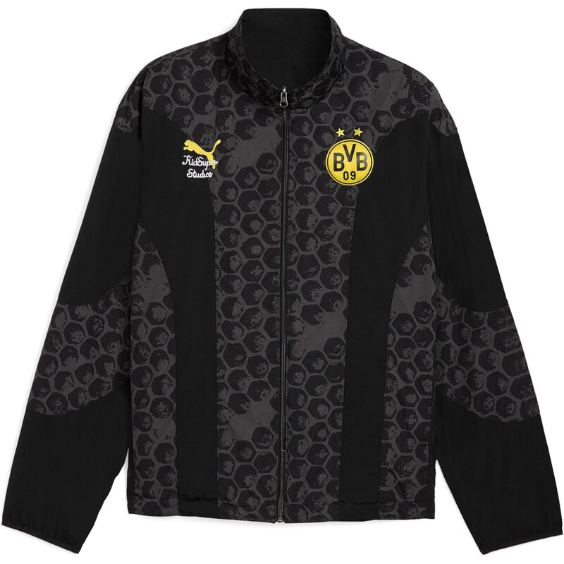 PUMA Športová bunda Borussia Dortmund žltá / tmavosivá / čierna / 67752322