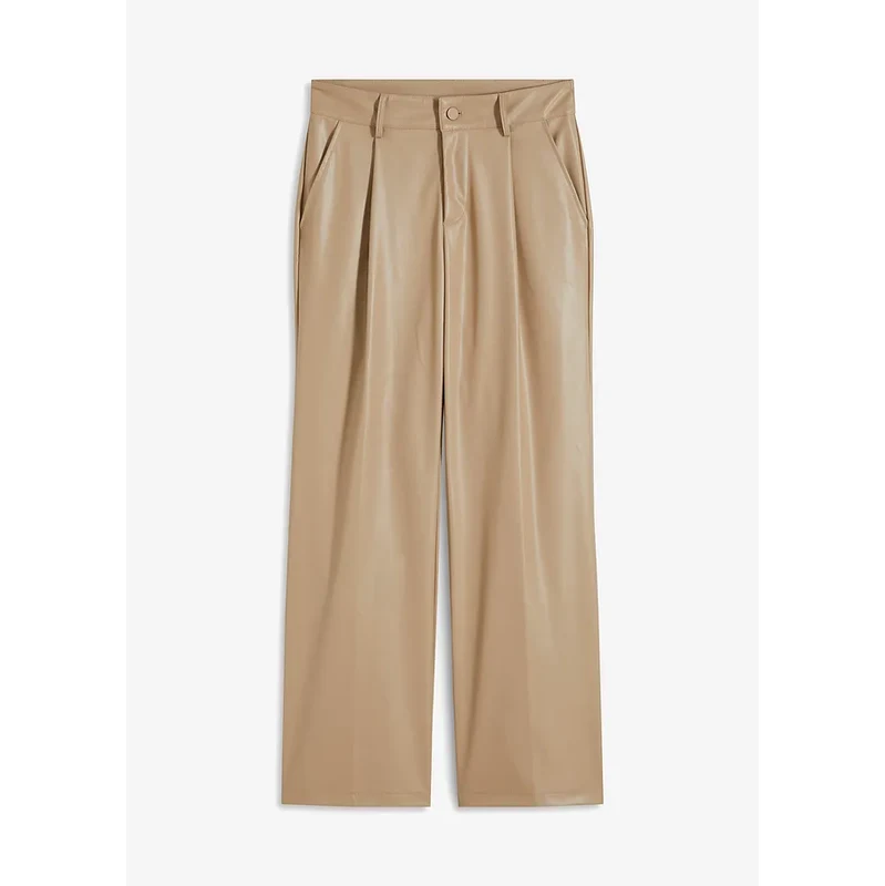 bonprix Koženkové nohavice, farba hnedá 62055479