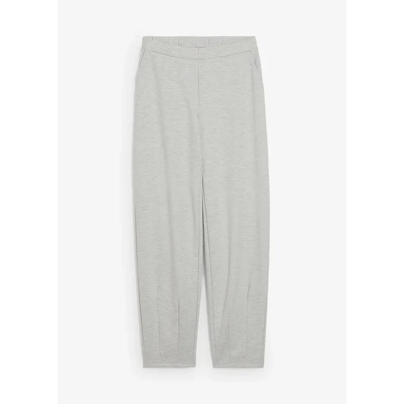 bonprix Nohavice Barrel z ľahkého viskózového mixu, farba šedá 64921895