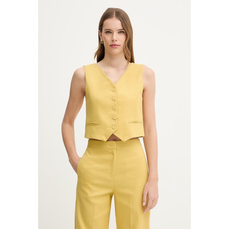 iBlues jednoradová dámska vesta s prímesou ľanu GABARRA 67758375