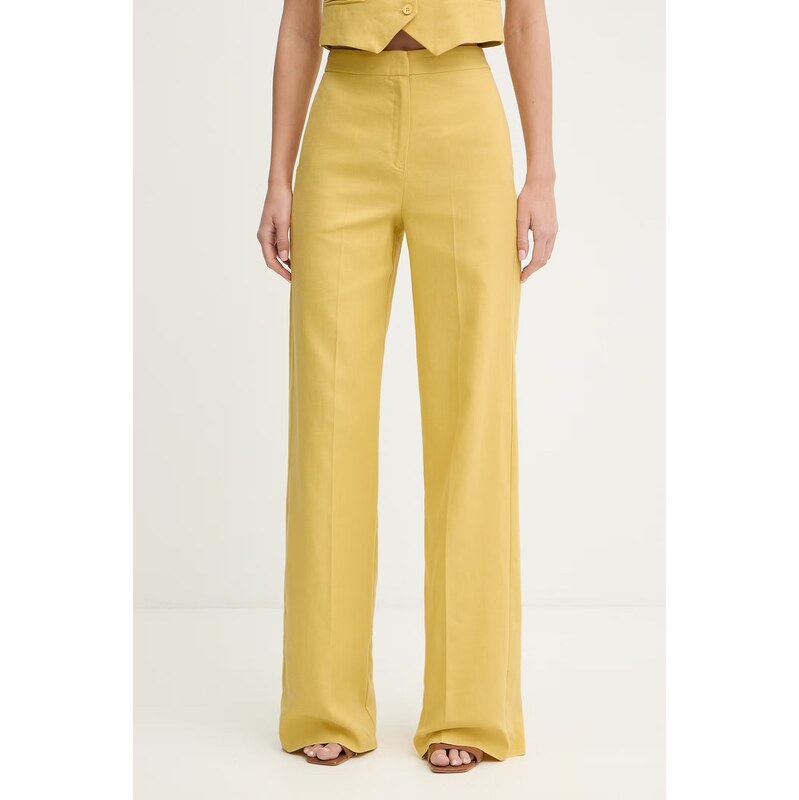 iBlues nohavice straight dámske s prímesou ľanu CANALE 67758378