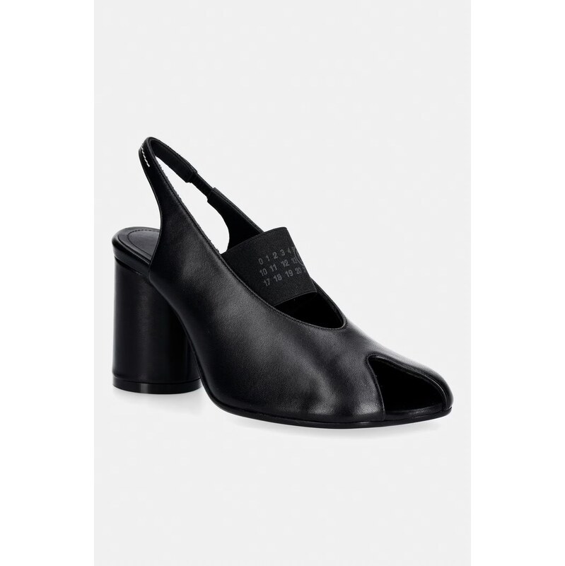 MM6 Maison Margiela lodičky s otvorenou pätou dámske kožené 67758446