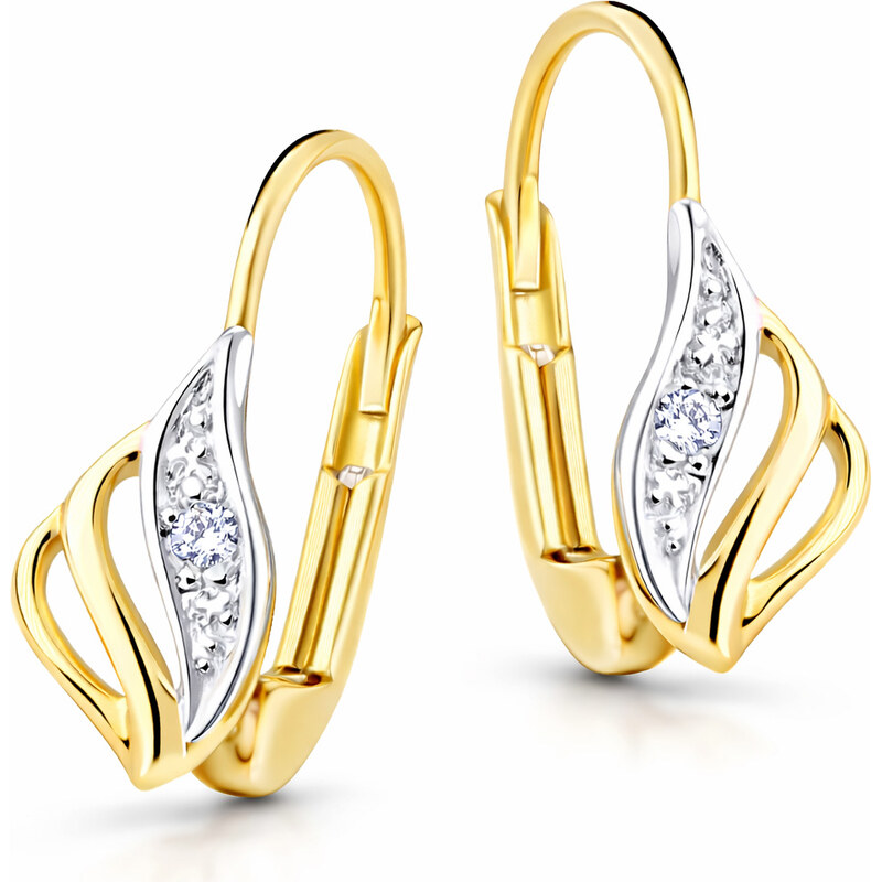 Cutie Jewellery Luxusné zlaté náušnice s trblietavými zirkónmi Z8024 66579164