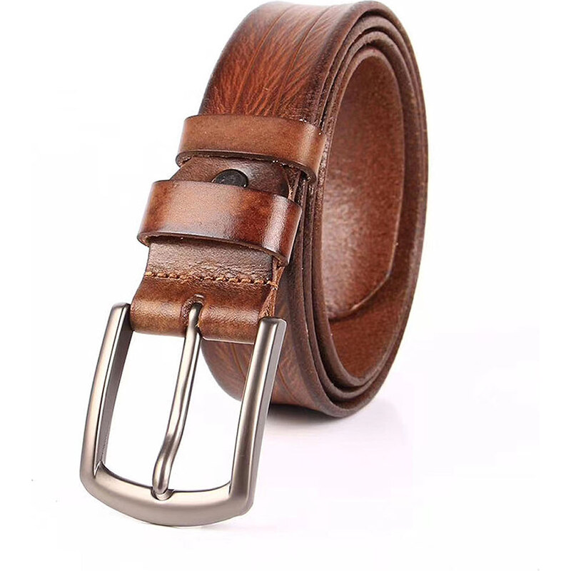 Elegantný pánsky kožený opasok do obleku | hnedý 67388292