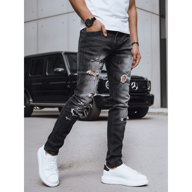 Dstreet Originálne čierne rifle s odreninami 57315680