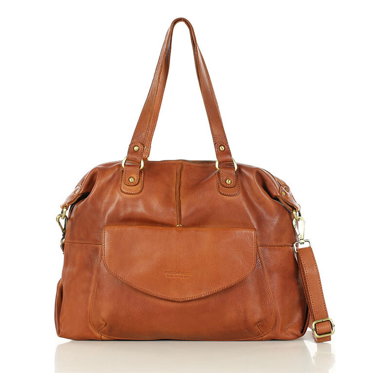 MARCO MAZZINI Kožená shopper taška A4 | hnedá camel vs106b 56776845