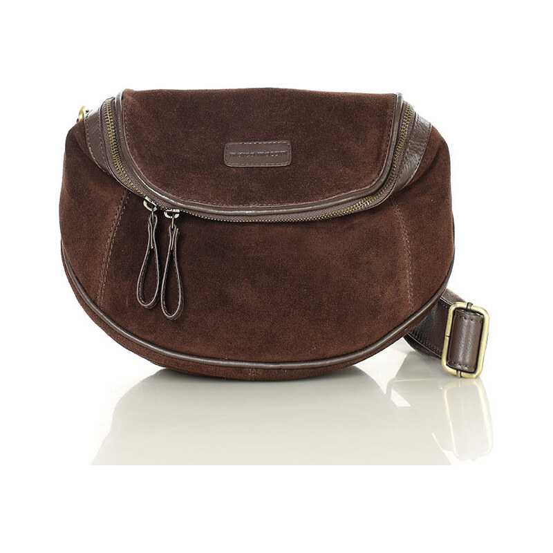 MARCO MAZZINI Kožená taška cez rameno so širokým semišovým popruhom | 67758025