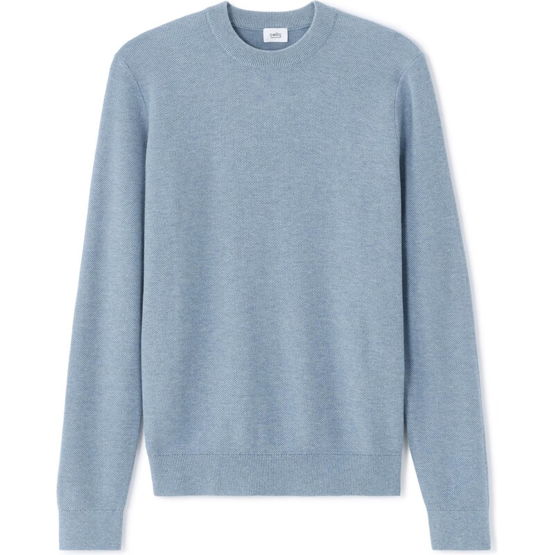Celio modrý sveter s okrúhlym výstrihom 67758892