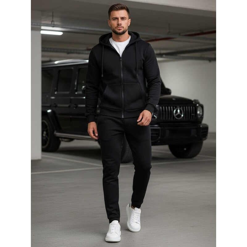 Buďchlap Jednoduchá čierna tepláková súprava 23706126