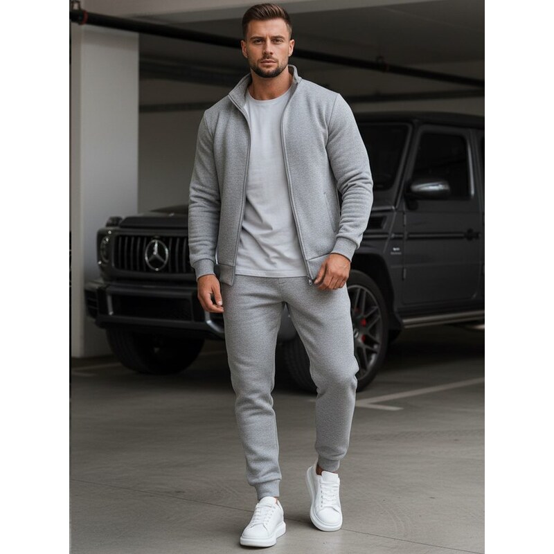 Dstreet Jednoduchá pánska tepláková súprava sivá 63287256