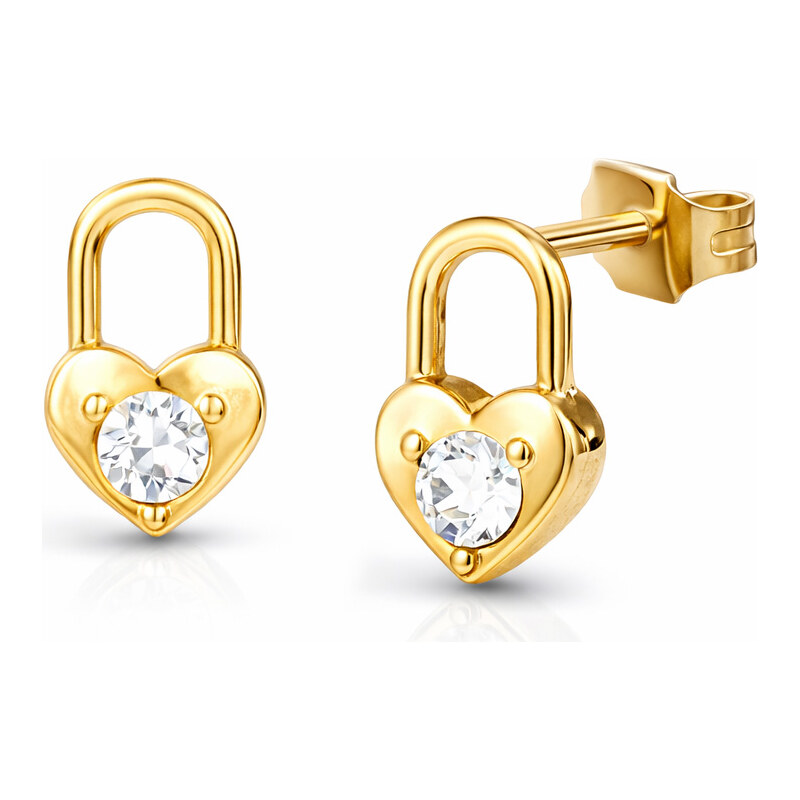 Liu Jo Slušivé pozlátené náušnice so zirkónmi Essential LJ2140 66590482