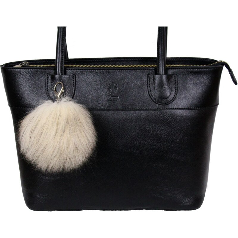 Sikora Kožušinový prívesok ku kabelke medvedíkovec krémovo - čierny 67760609