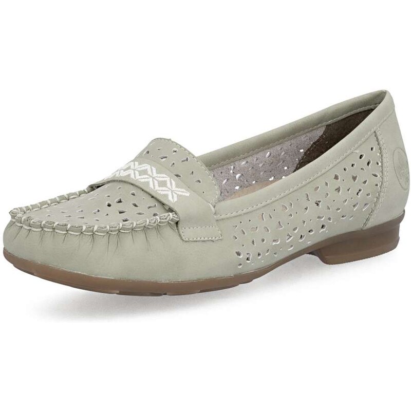 Dámske mokasíny RIEKER 40069-52 zelená S6 67761218