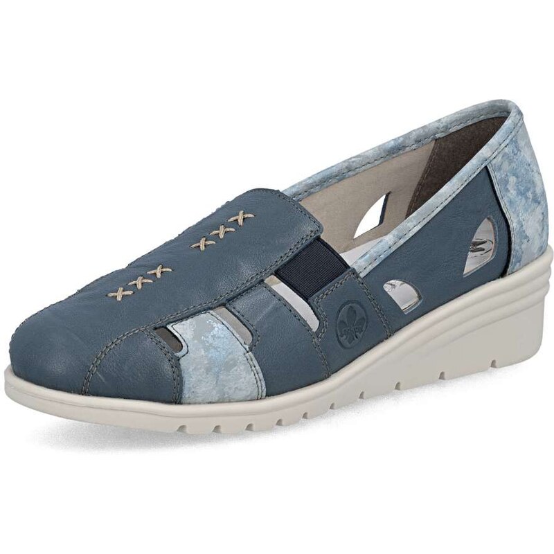 Dámske mokasíny RIEKER L5358-12 modrá S6 67761220