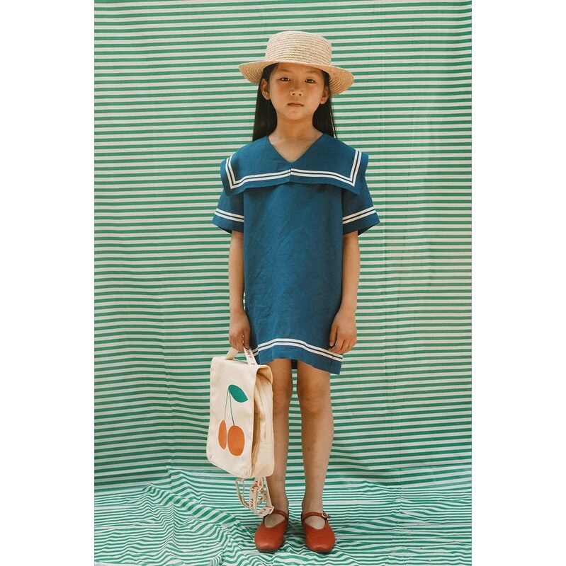 Detské šaty s prímesou ľanu Tinycottons STRIPES TINY DRESS 67762220