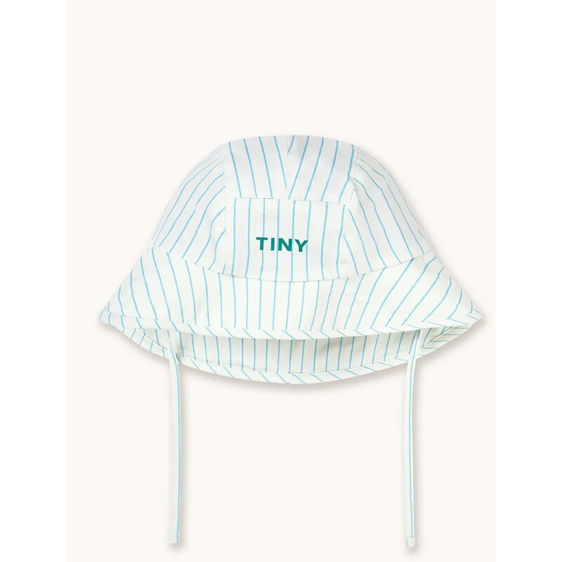 Detský klobúk Tinycottons CYAN FINE STRIPES BUCKET HAT 67762190