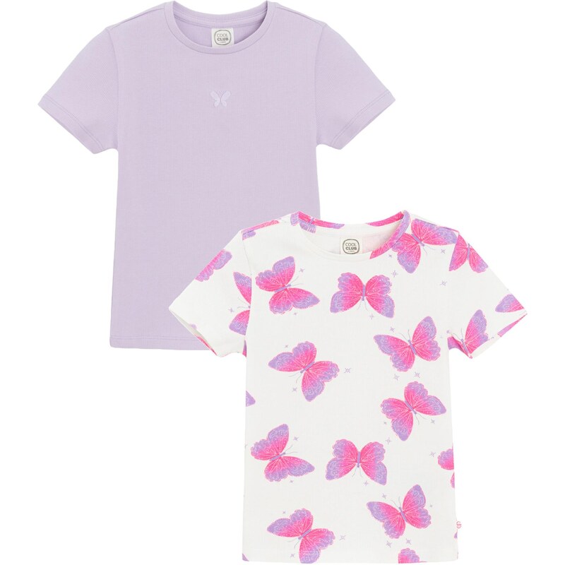 Cool Club Tričko levanduľová / neónovo ružová / biela 67654562