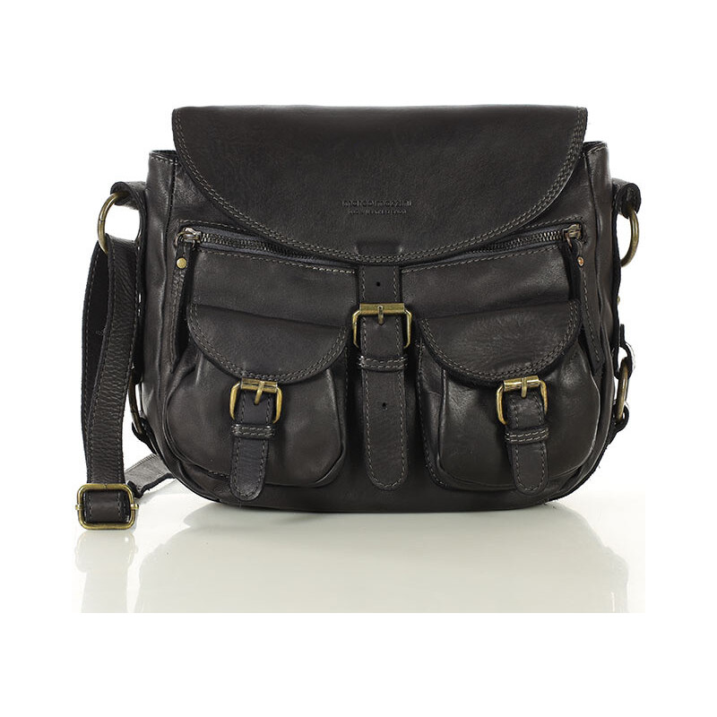 MARCO MAZZINI Kožená taška cez rameno s vreckami, ručne vyrobená taška 67763085