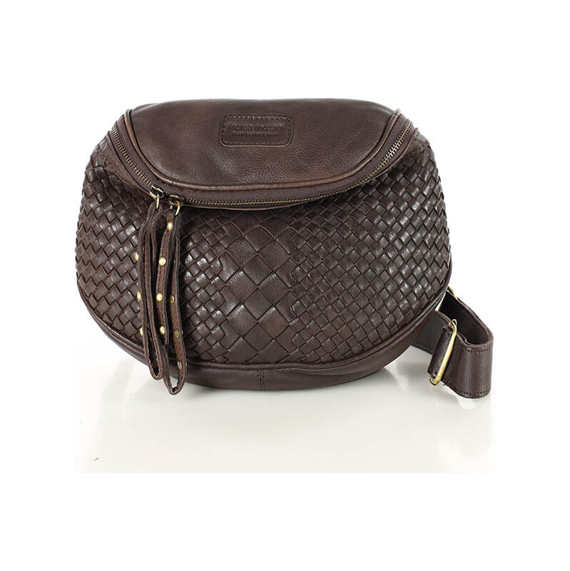 MARCO MAZZINI Kožená taška cez rameno so širokým popruhom | 67763090