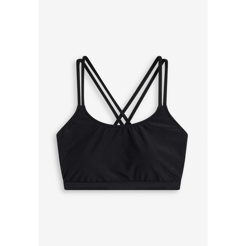 bonprix Bikinový top s prekríženými ramienkami, farba čierna 62470448