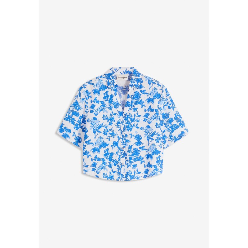 bonprix Blúzka s krátkym rukávom z mäkkého mixu viskózy, farba biela 63234668