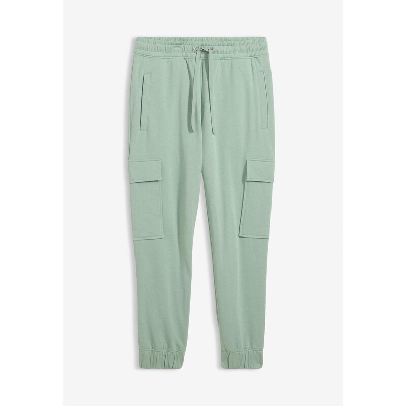 bonprix Tepláky s kapsáčovými vreckami, Loose Fit, farba zelená 67743089