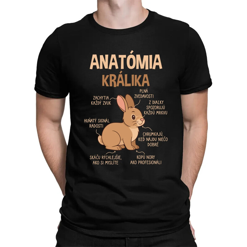 E-shop Garibald Anatómia králika - pánske tričko s potlačou