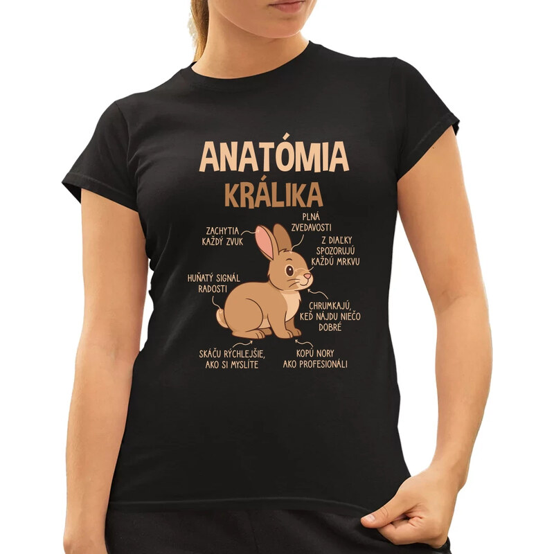 E-shop Garibald Anatómia králika - dámske tričko s potlačou