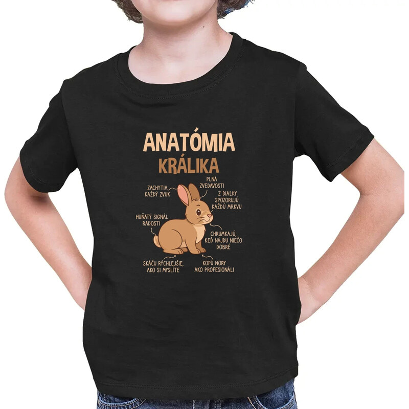 E-shop Garibald Anatómia králika - detské tričko s potlačou