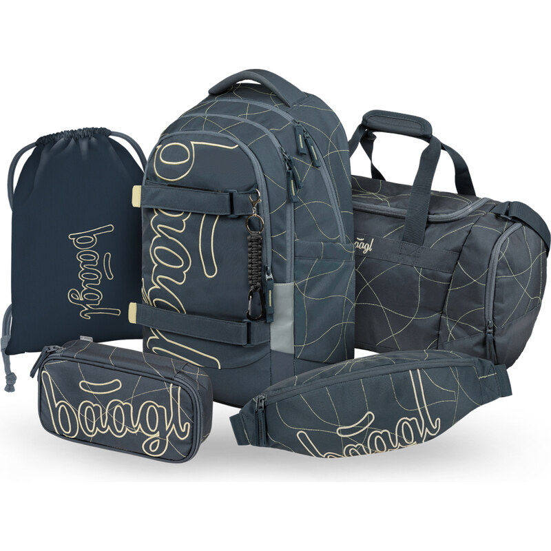 BAAGL SET 5 Skate Max Wave: batoh, penál, sáček, sportovní taška, 68323379