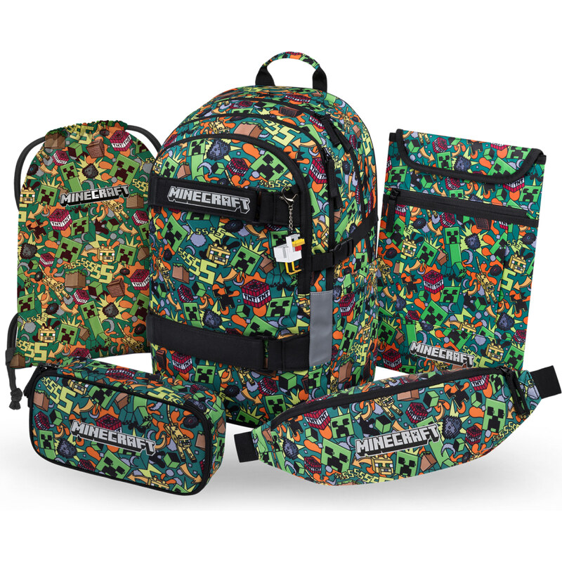 BAAGL SET 5 Skate Minecraft Chaos: batoh, penál, sáček, ledvinka, obal 68436535