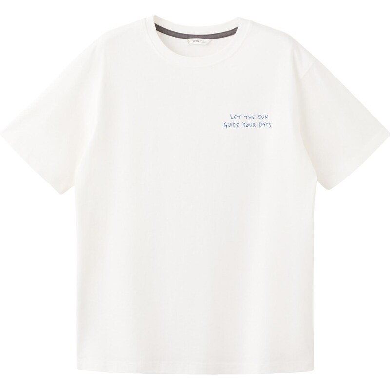 MANGO TEEN Tričko WORRIES kráľovská modrá / šedobiela 67773276