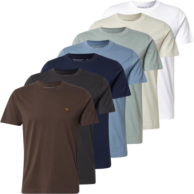 Abercrombie & Fitch Tričko námornícka modrá / nebesky modrá / hnedá / 67774575
